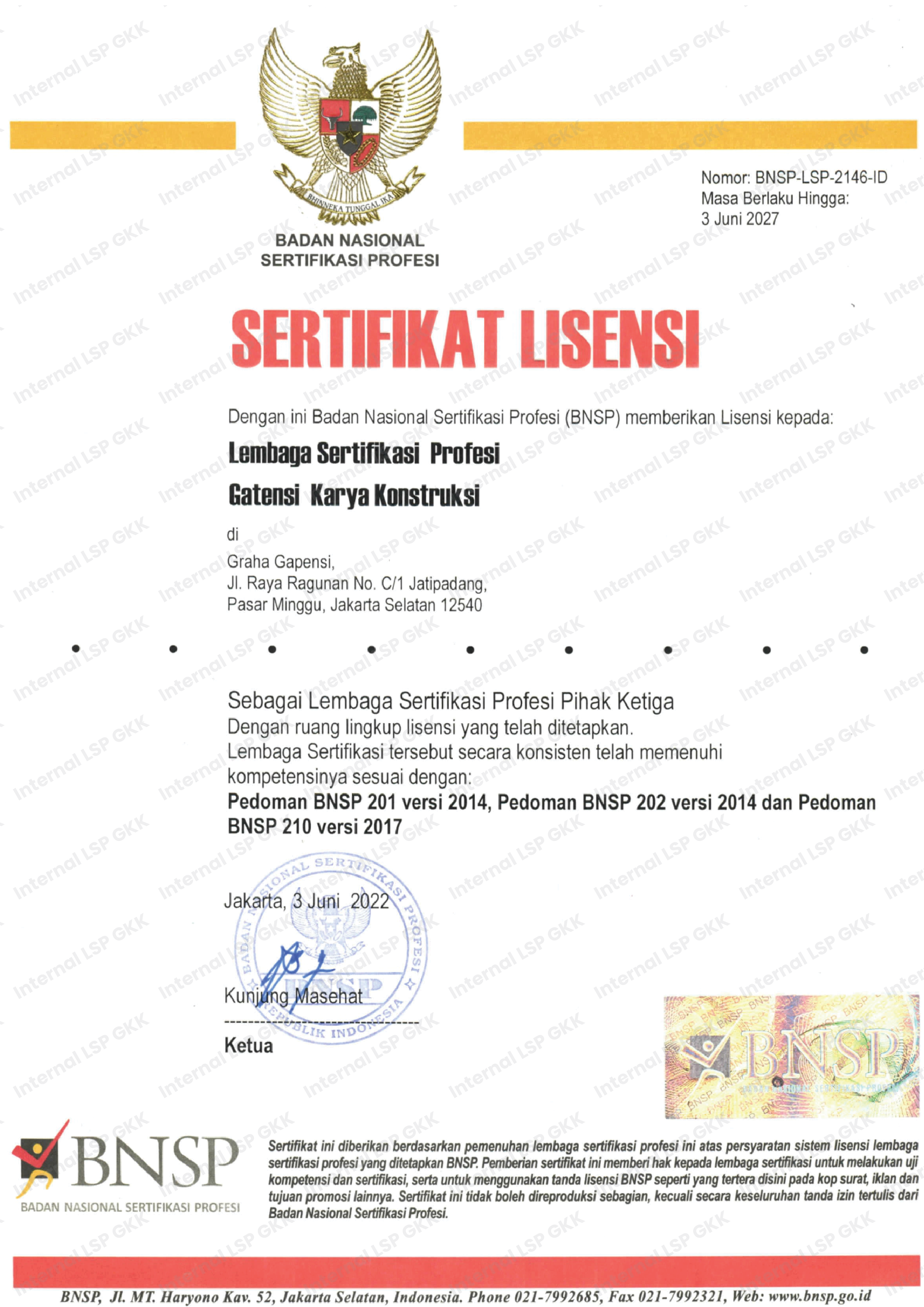 Legalitas - LSP Gatensi Karya Konstruksi